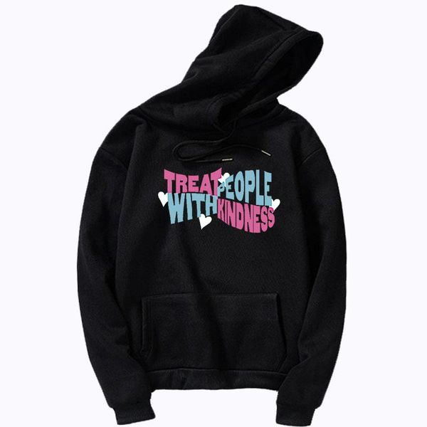 

men's hoodies & sweatshirts 100% cotton 2021 harajuku aesthetic hoodie all-match casual fashion letter printing loose simple winter swe, Black