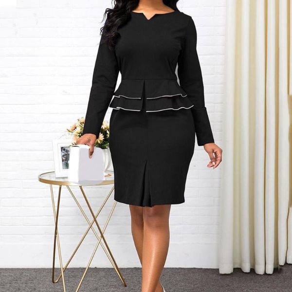 

two piece dress slim female women solid color blouse pencil skirt business suit for work, White