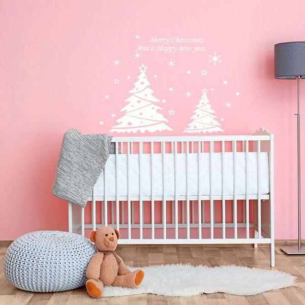 

wall stickers christmas home decoration tree shape window glass holiday decals mural year decor