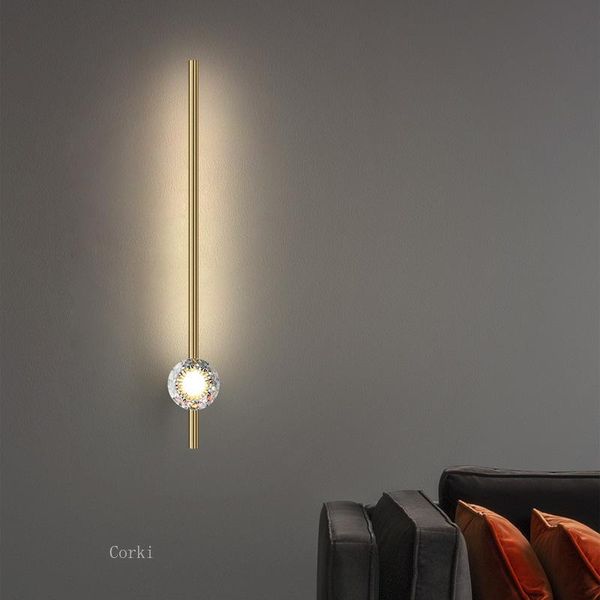

wall lamps modern led line lamp luxury crystal light for nordic living room bedroom loft bathroom mirror art decor fixtures