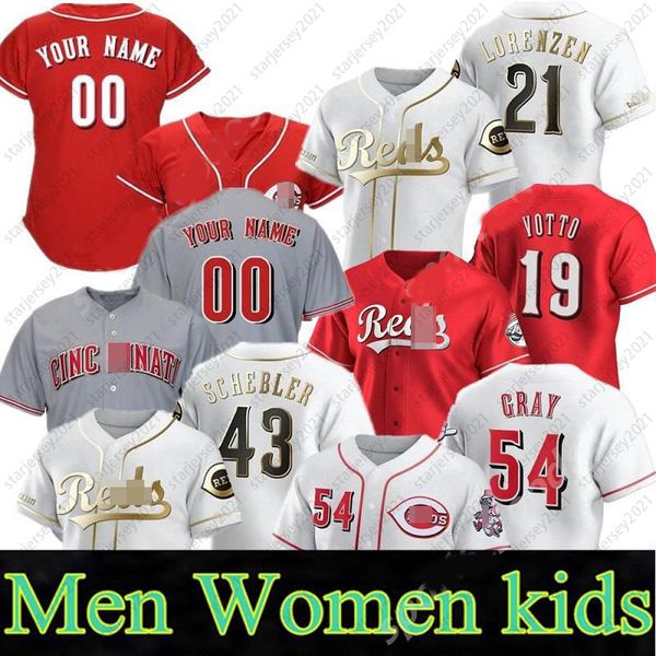 

2021jersey 20 21 trevor bauer luis castillo mike 9 moustakas eugenio suarez joey votto aristides aquino ken griffey nick senzel jerseys, Blue;black