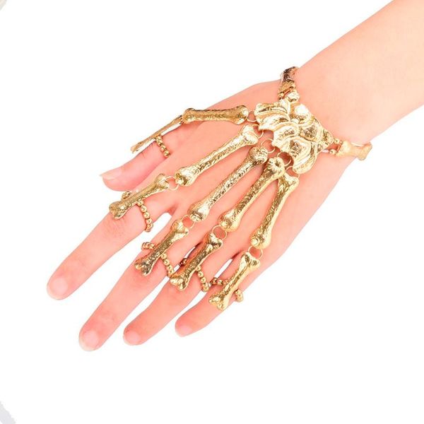 

bangle jewelry exaggerated skull geometric bracelet ghost claw linking pulseras halloween ornament vintage bracelets homme tendance, Black
