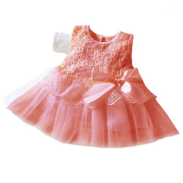 

girl's dresses girls princess dress baby gauze sleeveless bowknot small size kids clothes european 0-2 year, Red;yellow