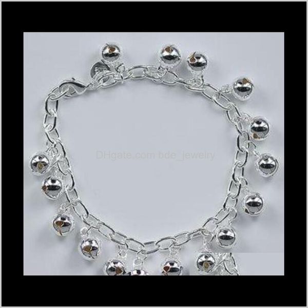 

link chain bracelets jewelryselling fashion jewelry 925 sier jingle girl charm bracelet dff0782 drop delivery 2021 3c9sr, Black