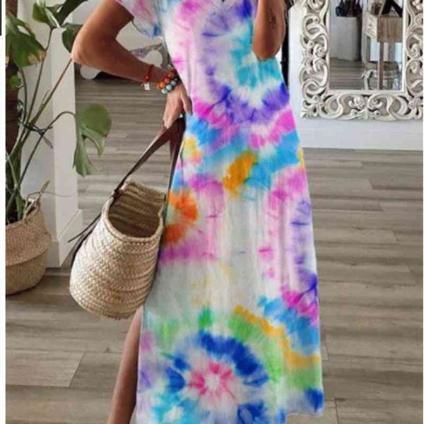 

fashion dress 21 year loose tie dye printed women's, White;black