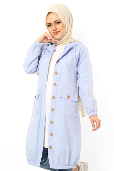 

women's jackets skirt fitted hijab cap tsd0080 light blue, Black;brown