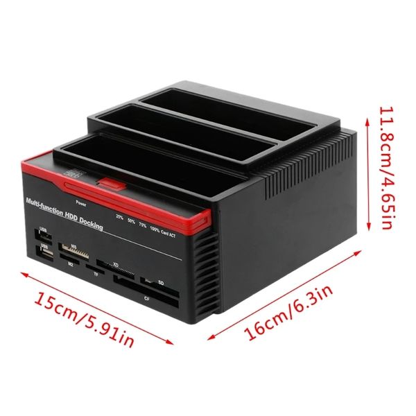 Docking station CE in plastica da USB 3.0 a SATA IDE Lettore di schede per stazione disco rigido HDD esterno da 2,5 