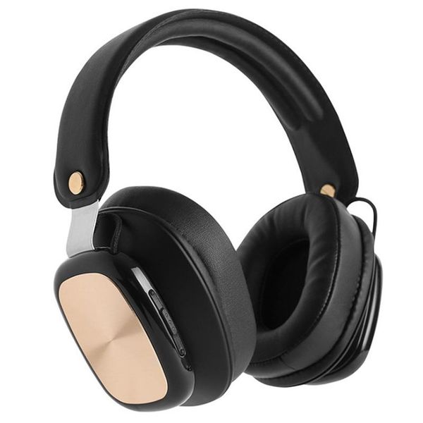 

smart power plugs rise-head mounted wireless bluetooth headset card sports music soft protein ear cushions for home office gold