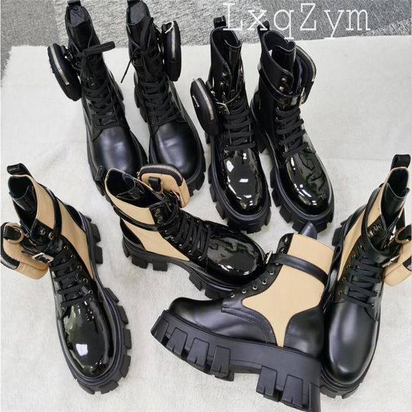 

boots lxqzym lace up platform women black goth ankle for pocket decor real leather warm waterproof