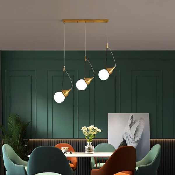 

pendant lamps golden copper led lamp for dining room kitchen bedroom indoor lighting nordic glass ball hanging suspension fixtures