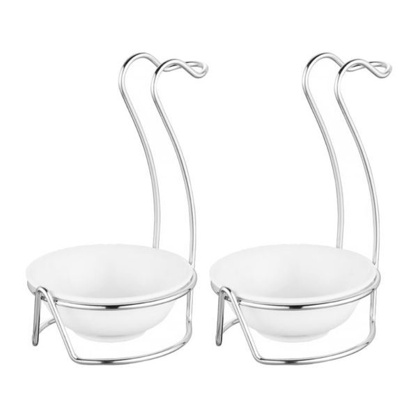 

spoons 2 sets swan shaped ladle holders vertical stainless steel storage racks