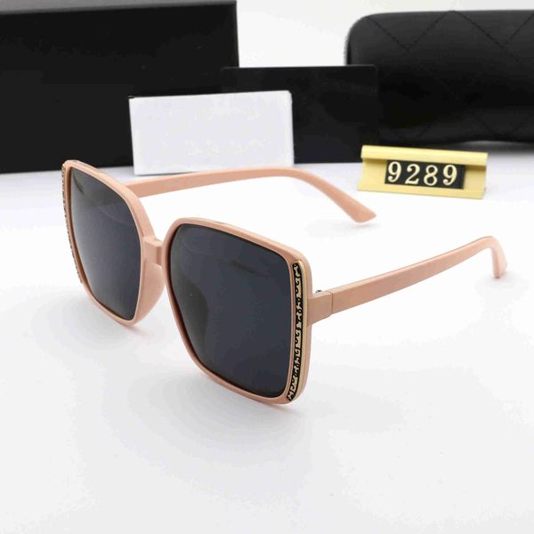 

2021 womens sunglasses summer beach goggle sunglasses beach woman oversize glasses uv400 9289 5 color highly quality with box, White;black