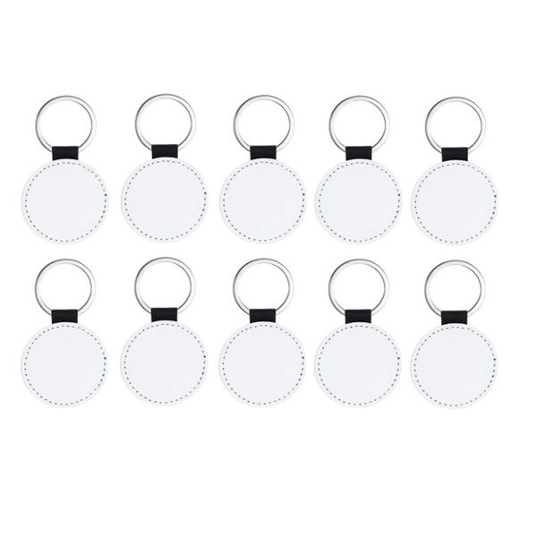 

keychains 10pcs leather blank mdf sublimation heat transfer kit, Silver