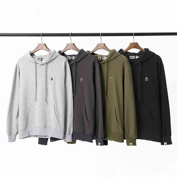 

hoodies autumn menswear solid color embroidered men's terry hoodie, Black