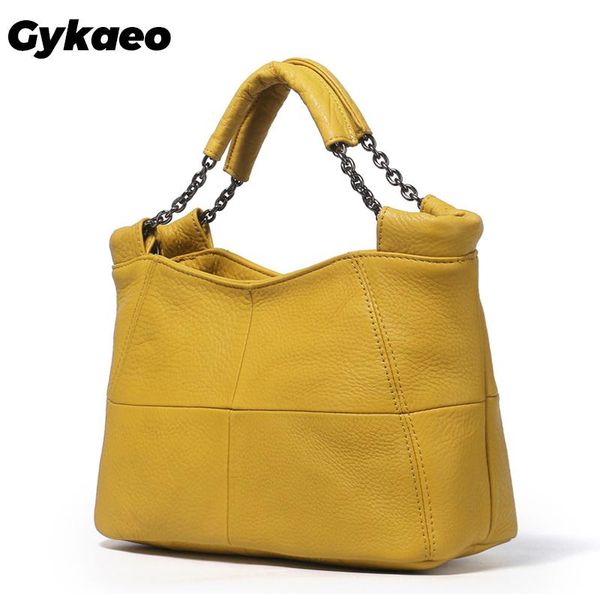 

shoulder bags gykaeo 2021 summer european and american style fashion handbag lady chain soft genuine leather tote for women messenger bag