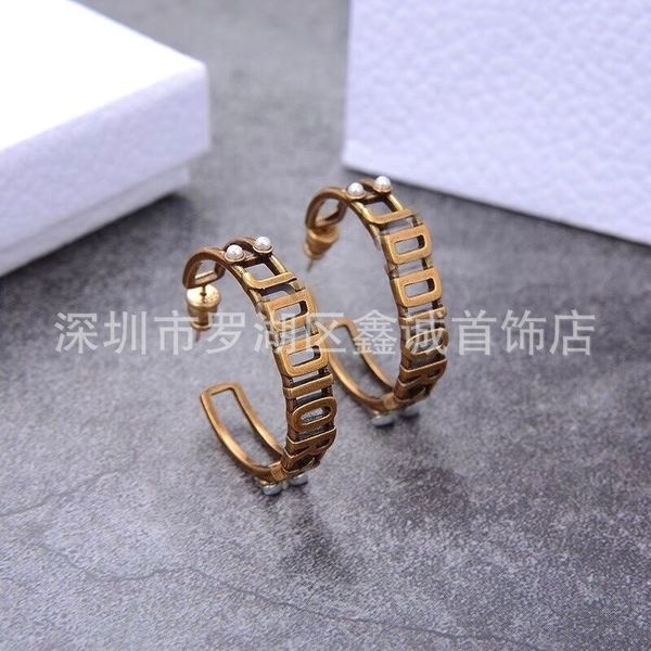 

75%off outlet 2021 new style design pearl net red earrings for women z7sx, Golden