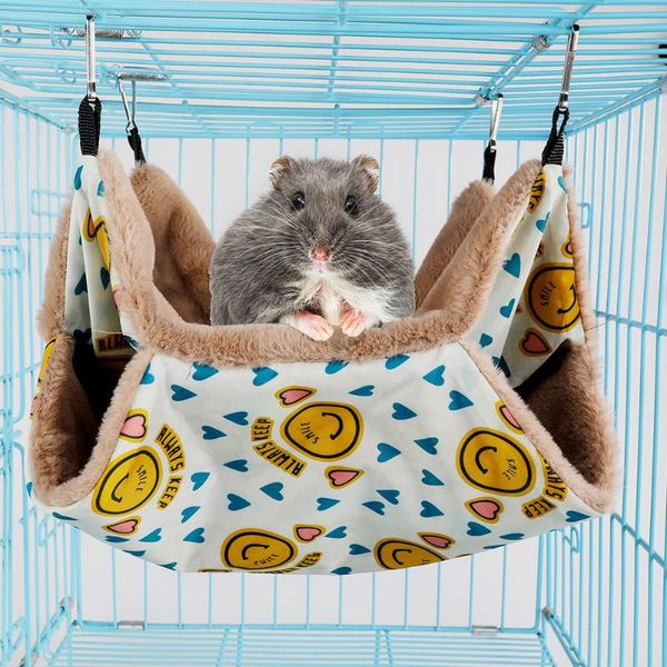 

small pet hammock double layer plush soft winter warm hanging nest sleeping bed animals hamster squirrel chinchilla house animal supplies