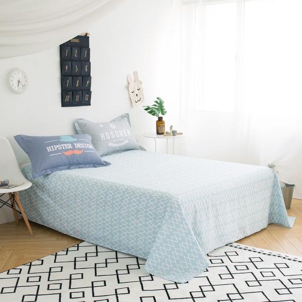 

sheets & sets 100%cotton twin full queen king size double single bed flat sheet 240*265cm bedding bedroom 1pcs bedclothes home textiles el