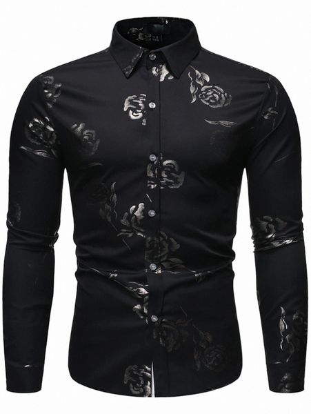 

men random rose jacquard button up shirt c28j#, White;black