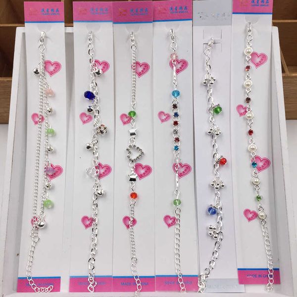 

student bracelet japan and south korea sweet alloy diamond inlaid hand ornaments small gifts yiwu commodities, Golden;silver