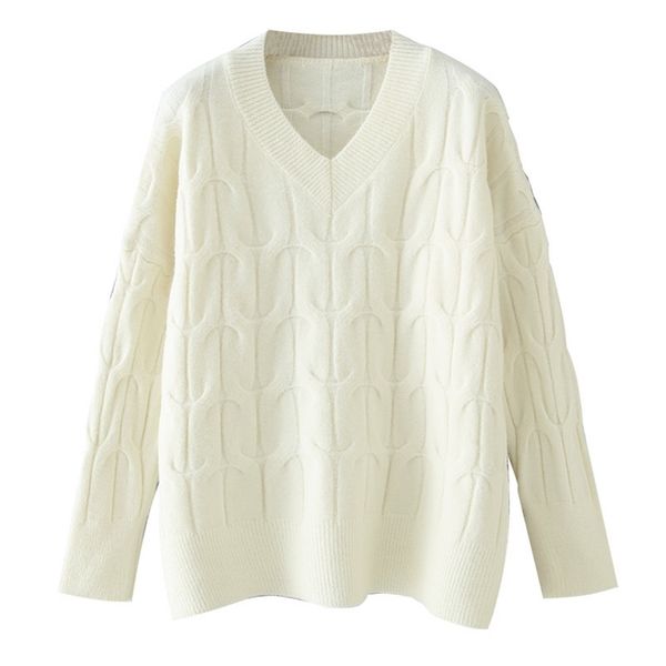 

spring autumn women sweater pullovers fine yarn v-neck long sleeve solid striped knitted pullover casual women sweater 210524, White;black