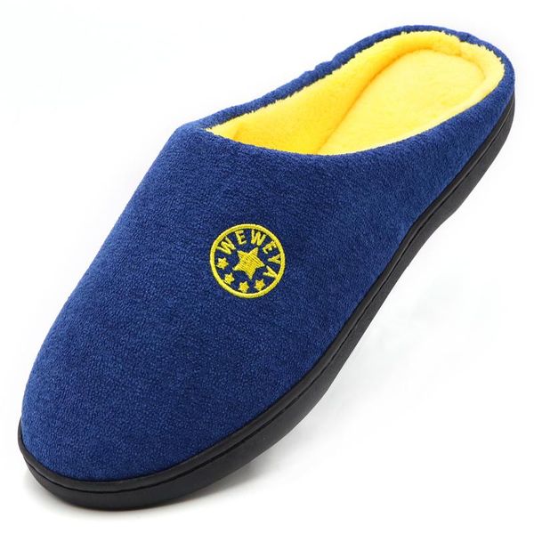 

slippers men cotton shoes home indoor couple plush warm comfortable winter antiskid fur for pantuflas, Black