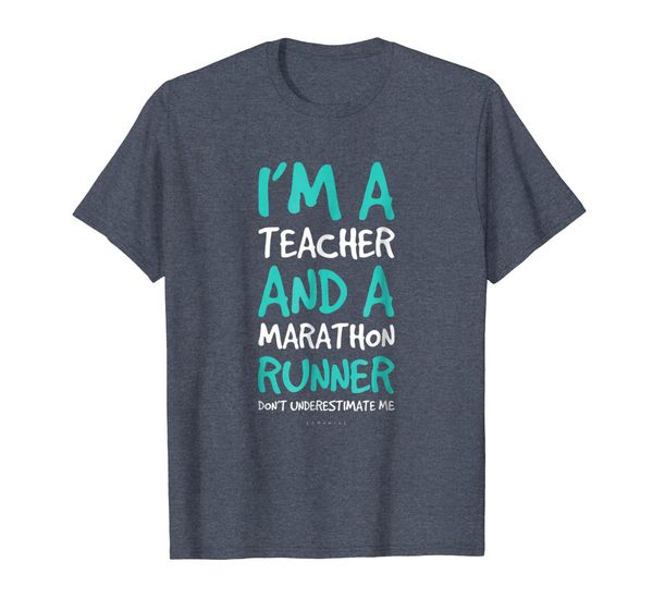 

funny running t-shirts: running teacher marathon gift shirt, White;black