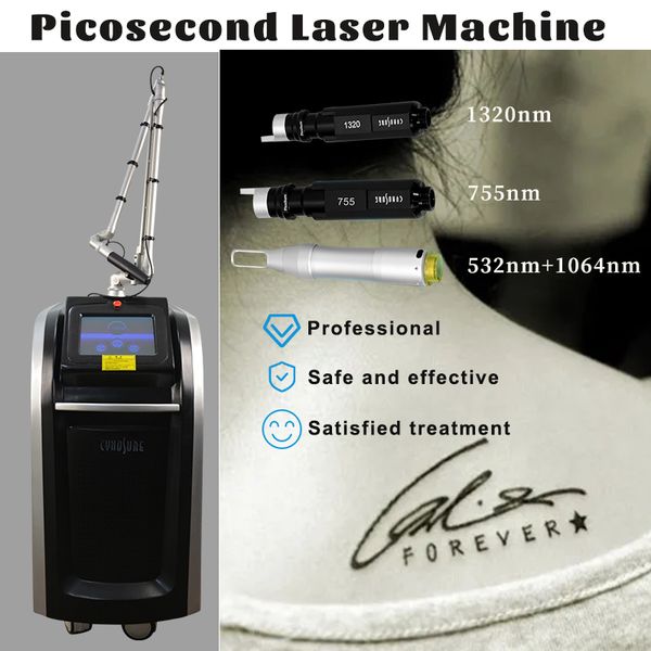 

vertical pico laser beauty machine tattoo removal professional equipment 755nm honeycomb pigment remover, Black
