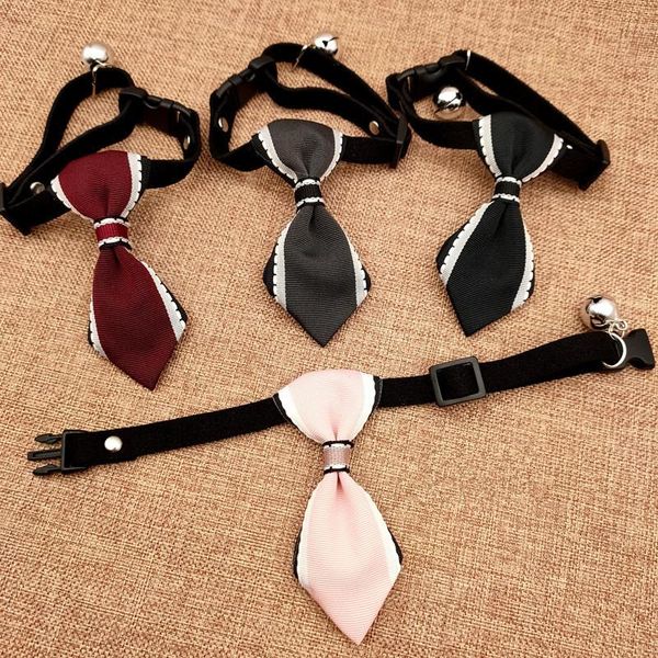 

cat collars & leads adjustable pet bow ties dog neckties with bell cute tie puppy toy grooming necktie clothes supplies