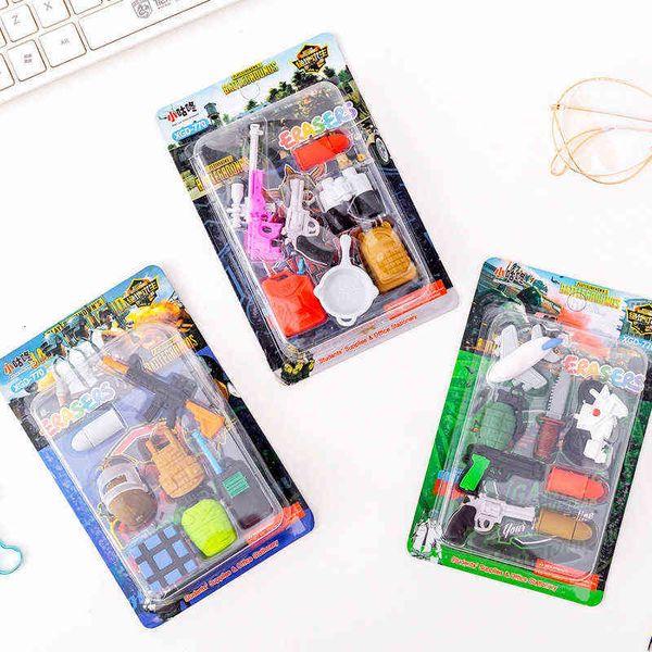 

770 eating chicken equipment weapon eraser set student eraser stationery