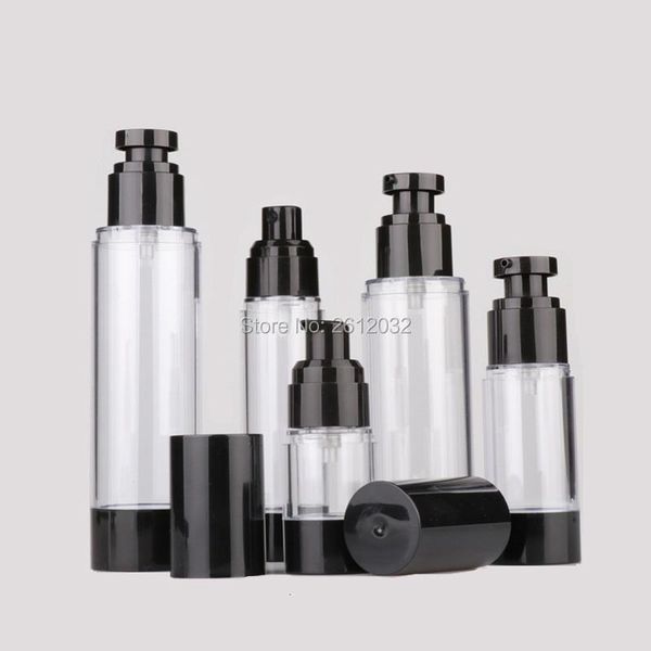 

storage bottles & jars 15ml 30ml 50ml 80ml 100ml 120ml black emulsion vacuum bottle airless essence oil lotion pump cosmetic perfume spray