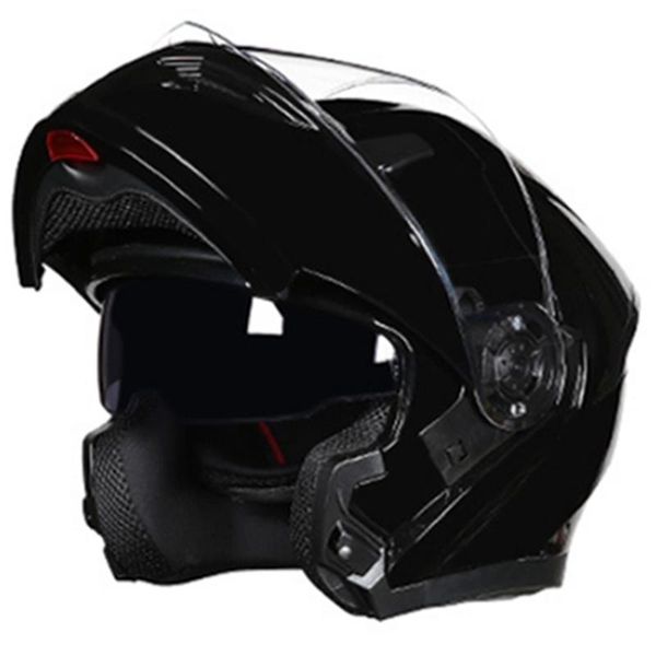 

motorcycle helmets helmet racing modular dual lens motocross moto full face flip up casco capacete casque black