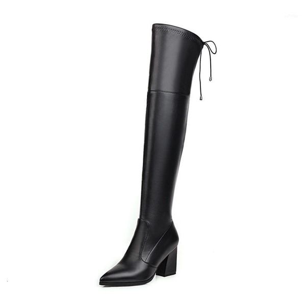 

boots big size pointed boots thigh knee over the women ladies shoes woman winter women1 5i4s, Black