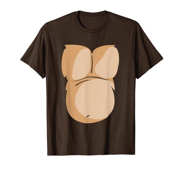 

funny monkey gorilla hairy chest costume t shirt tee tshirt, White;black