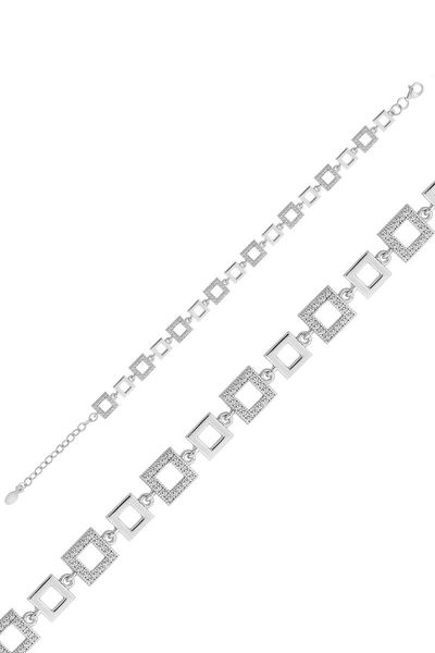 

cluster rings lina white cubic zirconia bracelet, Golden;silver