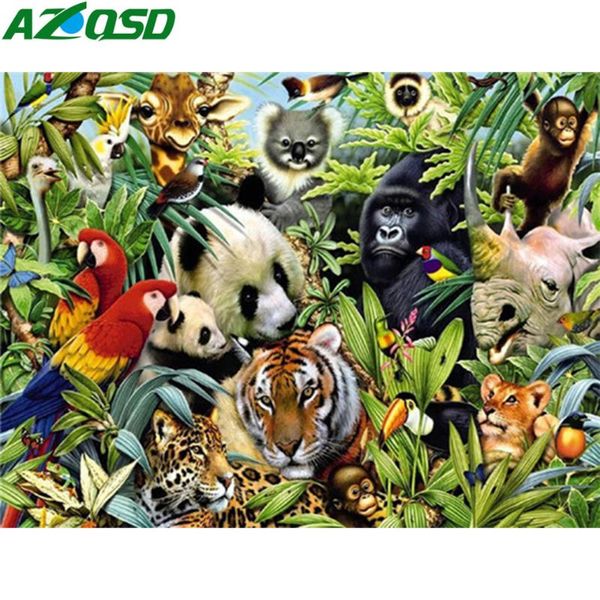 

paintings azqsd diy unframe coloring by numbers panda handmade gift paint number canvas painting kits animal home decoration
