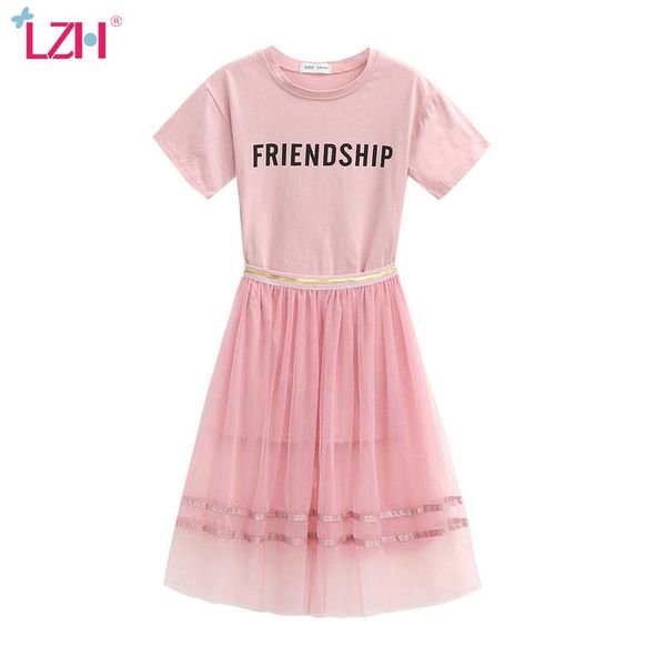 

clothing sets lzh 2021 summer short-sleeved t-shirt mid-length skirt 2pcs for girls fashion kids clothes costume children 2-12t, White