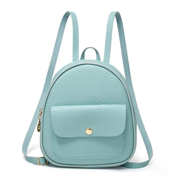 

backpack female teenage light pu leather shoulder bag mini multi-function small bagpack ladies school for girls women