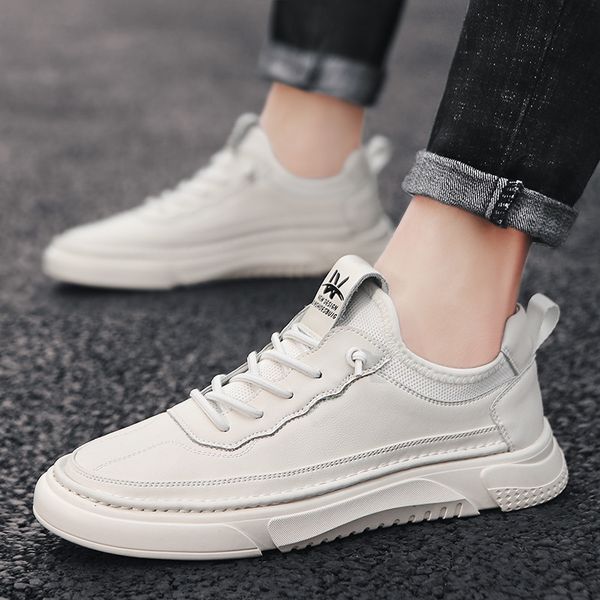 

2021 autumn new men's versatile fashion board popular sports casual small white shoes, Black