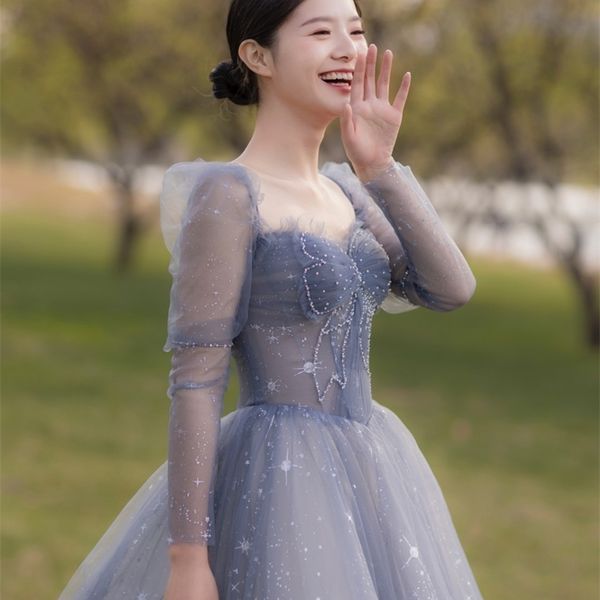 

evening 2021 new banquet temperament one shoulder small atmospheric square collar fairy evening dress, White;black