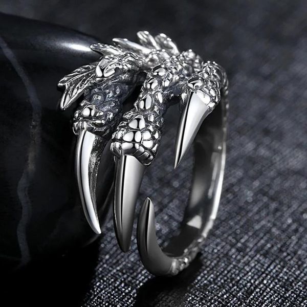 

cluster rings fashion retro hip-hop ring magic claw domineering personality open dragon eagle punk manufacturer whole sale, Golden;silver