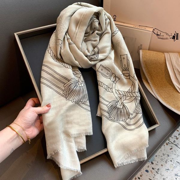 

scarves autumn woman soft shawl silk scarf summer thin cotton linen seaside beach sunscreen shawls wraps women ladies, Blue;gray