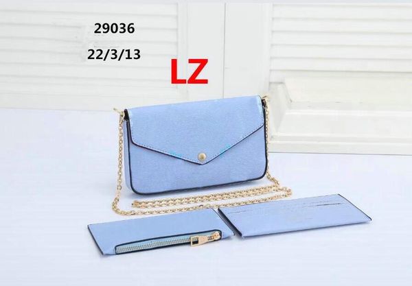 

3 pcs/set designers women shoulder bags handbags brown flower messenger chain strap cross body ladies flap purse clutch 29036# ujn22x3x13cm
