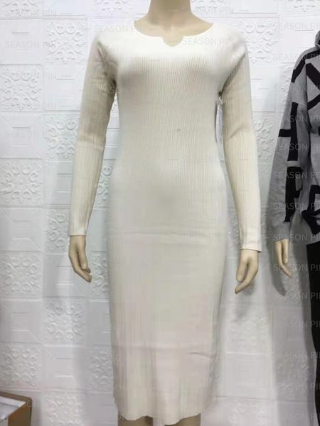 

work dresses white knitting dress waist closing slim temperament v-neck long skirt women's autumn21309, White;black