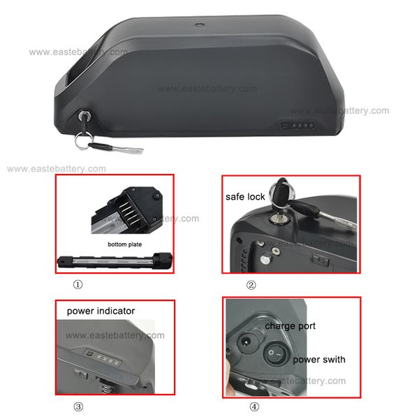 

52v 19.2ah panasonic 21700 cell battery with bms infineon mosfet polly frame batteries electric bike batteria