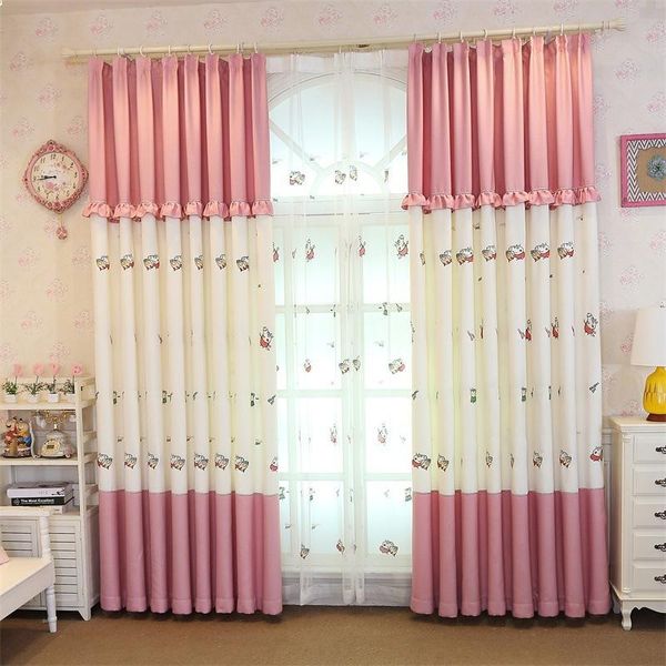 

cartoon curtain cloth children sailboat high grade cotton linen embroidered blue modern nordic bedroom & drapes
