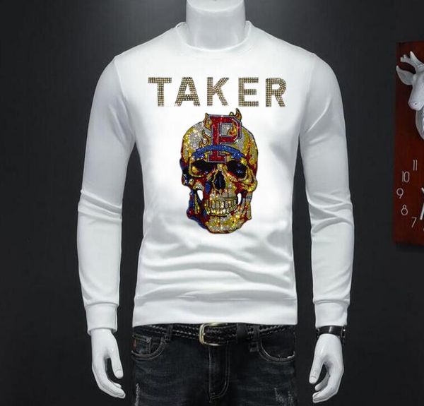 

men's sweatshirt rhinestone men fashion mens brand sweatshirt c79, Black