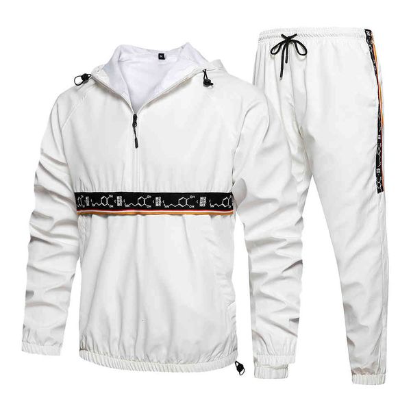 

tracksuit Men's hooded cut-up hoodie sports clothes with drawstring pencil pants cardigan suit, Gray