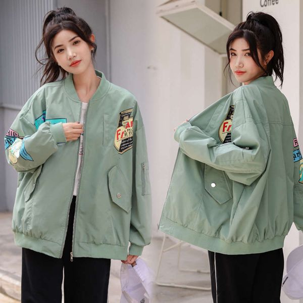 

autumn printing cool and handsome jacket middle girls fashion cardigan, Black;brown
