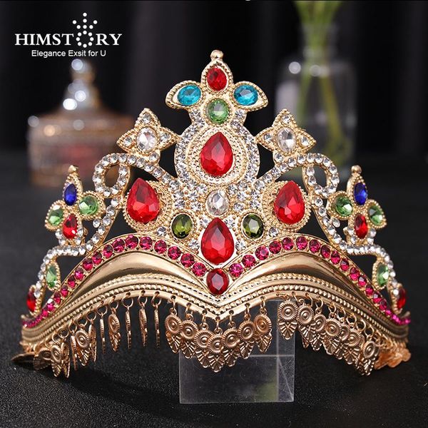 

hair clips & barrettes himstory crowns tiaras hairbands frontlet rhinestones pageant wedding accessories for bridal water drop party jewelry, Golden;silver